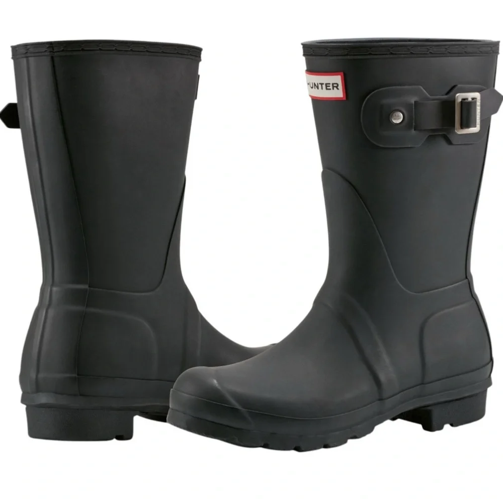 Hunter Women’s Original Short Black Rain Boots‎ NEW Size 7